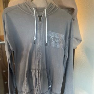 Toms zip up grey sweatshirt